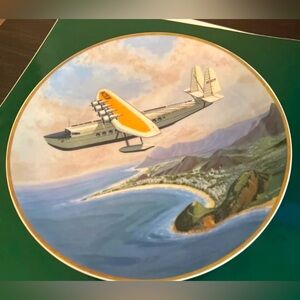 Pan Am Pioneer Flights Flying Down to Rio "Brazilian Clipper" Flying Boat Plate